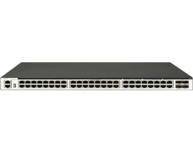 48 個 1GE Base-T 端口，4 個 10GE SFP+端口，三層以太網(wǎng)交換機(jī)